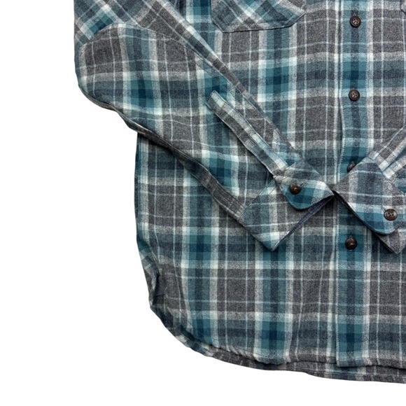 Levis Men's Green Plaid Wool Blend Double Pocket Button Down Long Sleeve Size M - Picture 7 of 14